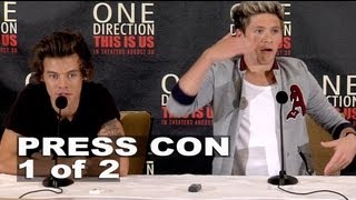 One Direction This is Us Harry Styles  Niall Horan Press Conference 1 of 2  ScreenSlam