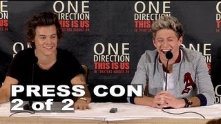 One Direction This is Us Harry Styles  Niall Horan Press Conference 2 of 2  ScreenSlam