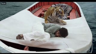 Pi Vs Tiger  Pi attacked by Tiger  Life Of pi 2012 Movie CLIP HD