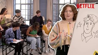 Alice Oseman Teaches The Cast Of Heartstopper How To Draw Nick and Charlie   Netflix
