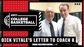 Dick Vitales letter to Coach K  College Basketball on ESPN