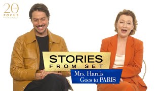 Lesley Manville  Lucas Bravo on Toad in the Hole Scene  Mrs Harris Goes To Paris