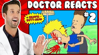 ER Doctor REACTS to Hilarious Beavis and ButtHead Medical Scenes 2