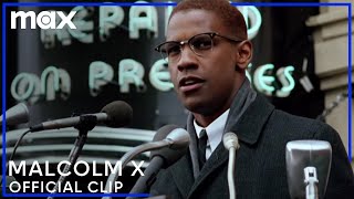 Denzel Washington Gives Malcolm Xs Powerful Speech  Malcolm X  Max