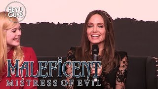 Maleficent 2 Press Conference  Angelina Jolie Elle Fanning Sam Riley