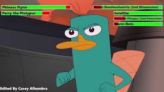 Phineas and Ferb the Movie Across the 2nd Dimension 2011 Final Battle with healthbars