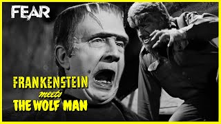 Frankenstein VS The Wolf Man Fight Scene  Frankenstein Meets The Wolf Man 1943