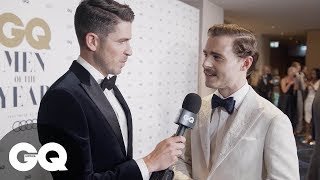 Callan McAuliffe Talks Wanting His Aussie Accent Back On The 2019 GQ Men of the Year Red Carpet
