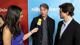 Hugh Dancy and Mads Mikkelsen from Hannibal  NBC Red Carpet  AfterBuzz TV Interview