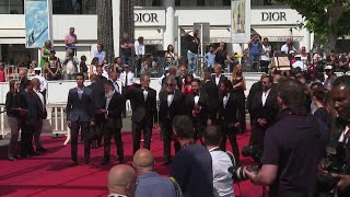Cannes Cast and crew of Boy from Heaven by Tarik Saleh on the red carpet  AFP