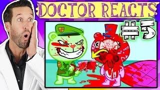 ER Doctor REACTS to Happy Tree Friends Medical Scenes 5