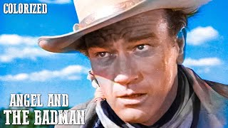 Angel and the Badman  COLORIZED  Western Movie in Full Length  John Wayne