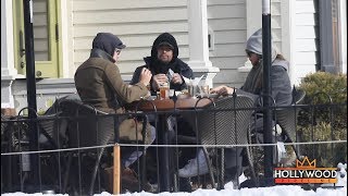 Leonardo DiCaprio girlfriend Camila Morrone and Lukas Haas grab a bite in Aspen CO