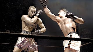 Rocky Marciano vs Joe Louis  Film Restoration Colorized