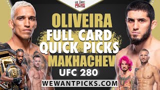 QUICK PICKS UFC 280 Oliveira vs Makhachev FULL CARD Predictions and Bets  Angelo