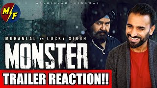 MONSTER  Trailer REACTION  Mohanlal  Malayalam  Vysakh  Uday Krishna  Antony Perumbavoor