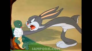 Tortoise Beats Hare  Bugs Bunny vs Cecil the Turtle  Merry Melodies 8k Upscale Clip  I Am Pork