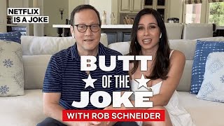 Rob Schneiders Wife Reacts to Him Getting in Bed with the Wrong Woman  Netflix Is A Joke
