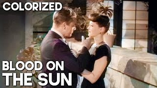 Blood on the Sun  COLORIZED  Thriller Movie  James Cagney  Romantic Film