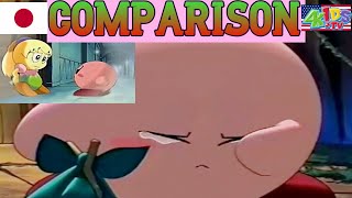 Kirby Remembers His Memories Before Crying JAP VS ENG  Kirby Right Back At Ya Comparison