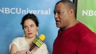 Laurence Fishburne and Caroline Dhavernas from Hannibal  NBC Red Carpet  AfterBuzz TV Interview