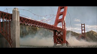 Battle in Outer Space 1959  Golden Gate Bridge destruction scene
