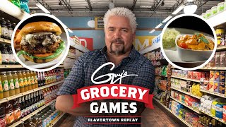 CHALLENGE Firefighters Cook an Insanely SPICY Family Meal  Guys Grocery Games  Food Network