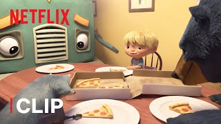 Hanks First Slumber Party with Pizza  Trash Truck  Netflix Jr