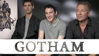 Cory Michael Smith Robin Lord Taylor and Sean Pertwee Gotham Interview HD
