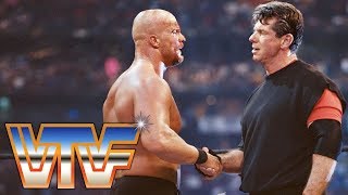 WTF Retro WWE WrestleMania XSeven  Stone Cold Steve Austin Turns Heel Shane McMahon Goes Flying