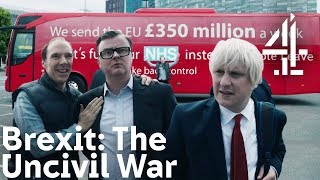 Brexit The Uncivil War  Benedict Cumberbatch as Dominic Cummings Shows Brexit Bus to Boris