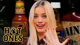 Margot Robbie Pushes Her Limits While Eating Spicy Wings  Hot Ones