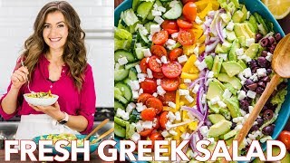 Fresh   Healthy Greek Salad Recipe  Easy Dressing   Natashas Kitchen