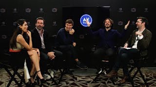 Edgar Wright and the cast of Baby Driver play film trivia