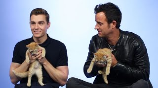 Justin Theroux  Dave Franco Play With Kittens