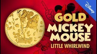 GOLD  DISNEY MICKEY MOUSE THE LITTLE WHIRLWIND 1941 05 g GOLD COIN