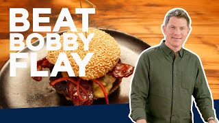 Bobby Flay Makes a Bacon Cheeseburger  Beat Bobby Flay  Food Network