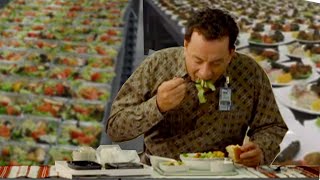 airline food eating scene in movie The Terminal 2004