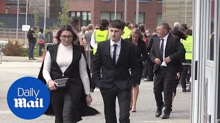 Celebrities arrive for the funeral of Barry Chuckle in Rotherham