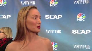 The Slap Uma Thurman Official Premiere Interview  ScreenSlam