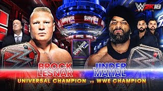 WWE Survivor Series 2017  Jinder Mahal vs Brock Lesnar  Champion vs Champion Match  WWE 2K18