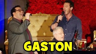 Luke Evans  Josh Gad Sing GASTON Live at Beauty and the Beast Press Conference